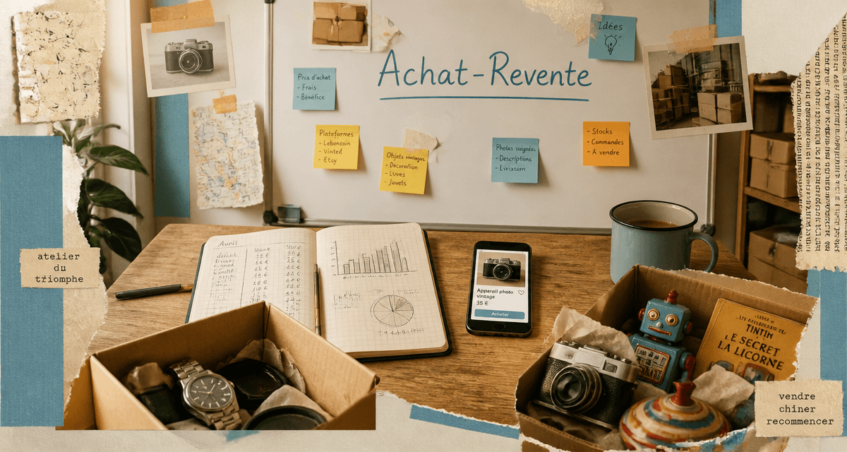acheter pour revendre objets carnet et cartons