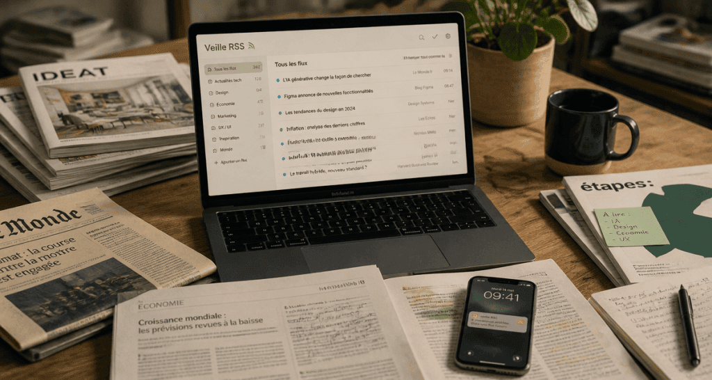 agrégateur de flux rss sur ordinateur et smartphone