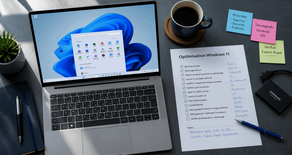 astuces windows 11 bureau moderne checklist