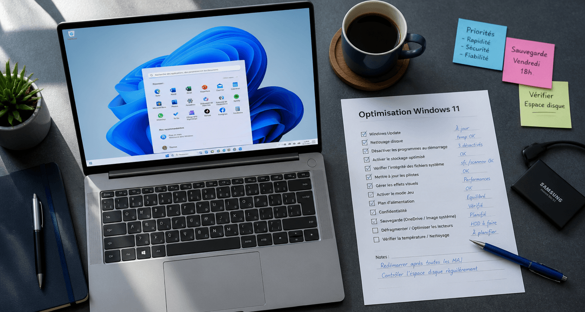 astuces windows 11 bureau moderne checklist
