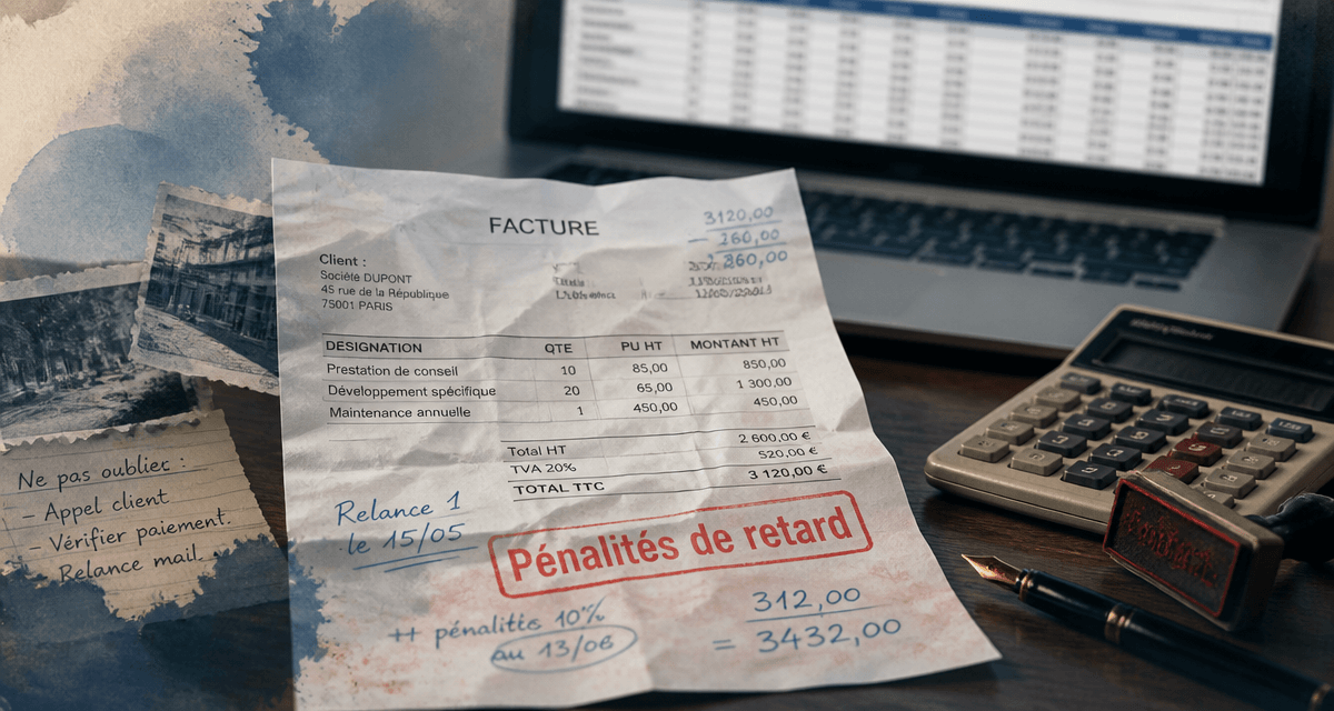 calcul pénalités de retard sur facture