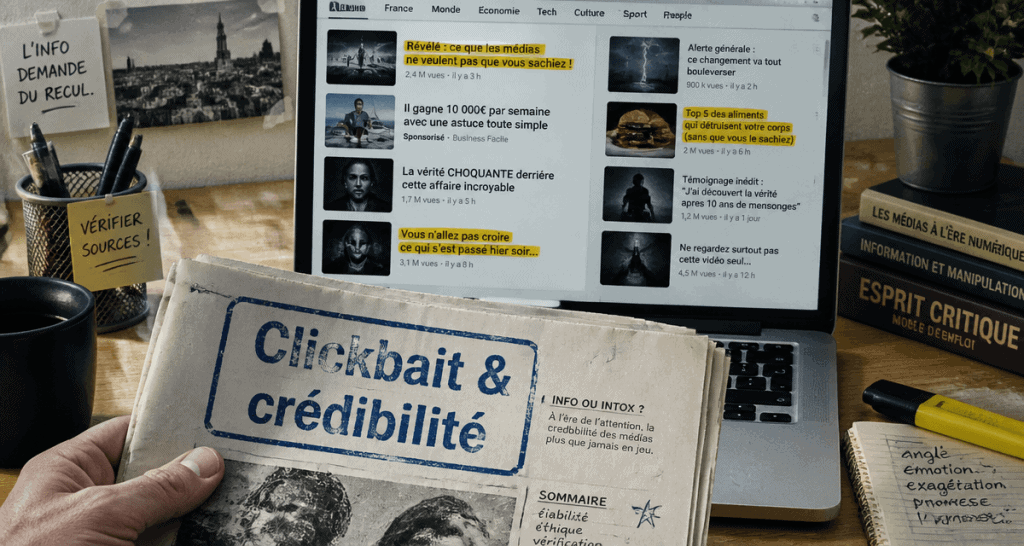 Clickbaits sur fil d’actualités et journal