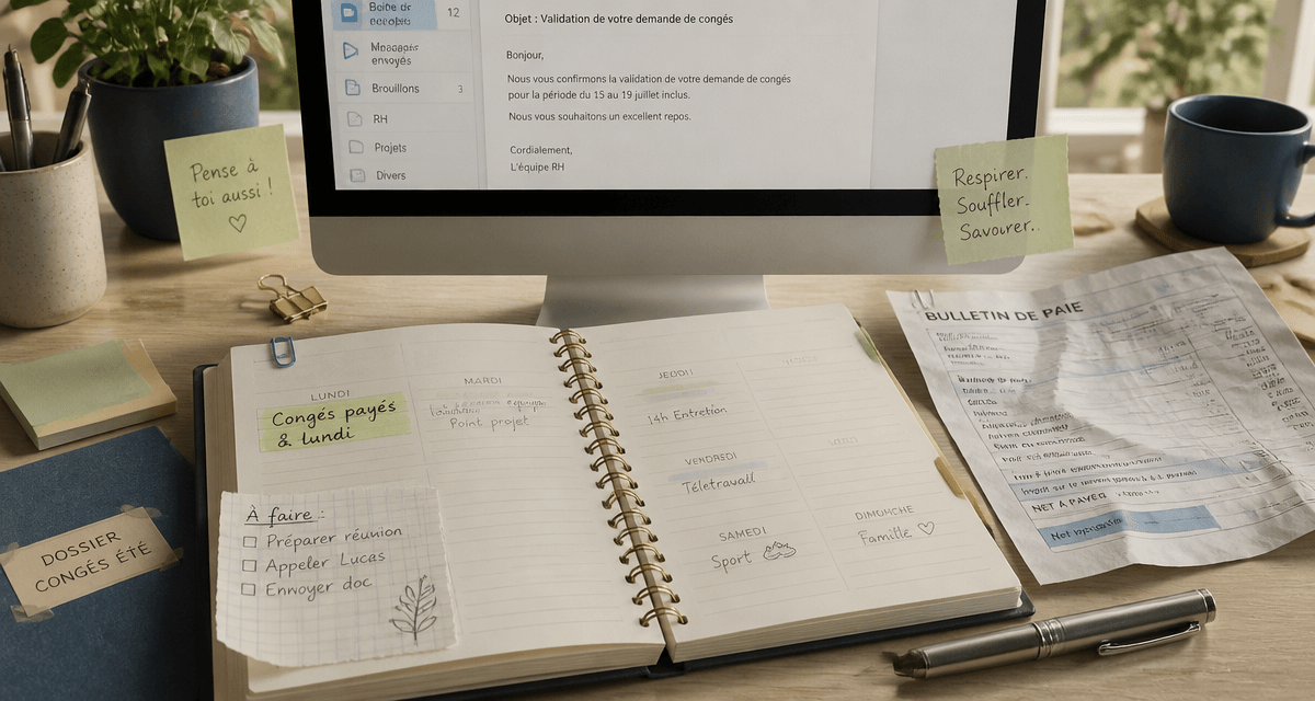 agenda congés payés et jour de repos le lundi