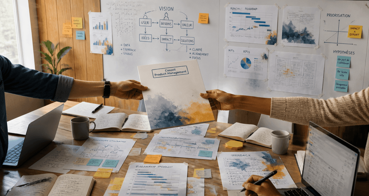 Conseil product management en salle de réunion