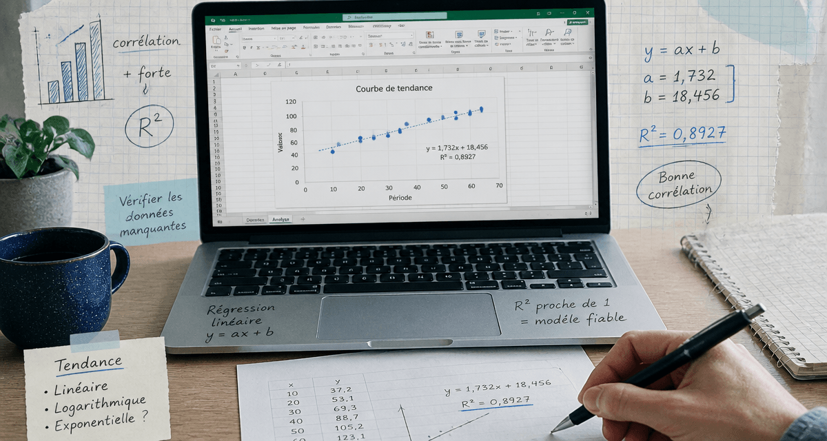 courbe de tendance excel sur graphique