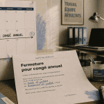 fermeture pour congé annuel sur calendrier dans bureau