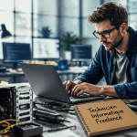 freelance technicien informatique concentré au bureau