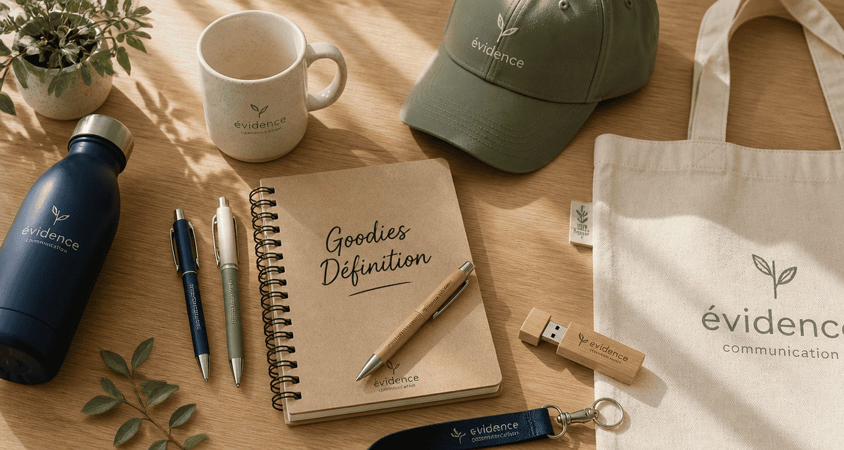 goodies définition : objets publicitaires sur bureau
