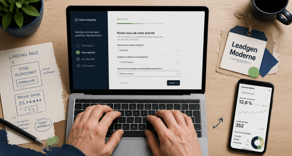 leadgen formulaire interactif sur ordinateur