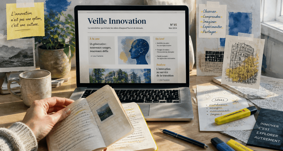 newsletter innovation sur ordinateur portable