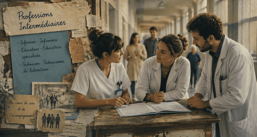 professions intermédiaires de la santé et du travail social en milieu hospitalier