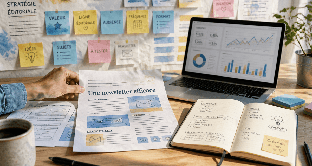 une newsletter efficace sur bureau avec analyse