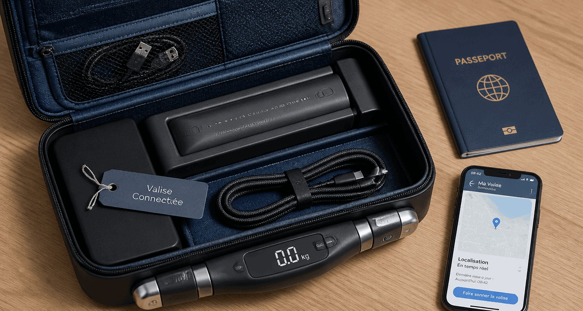 valise intelligente ouverte avec batterie amovible