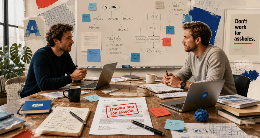Cherche associé entrepreneurs table contrat