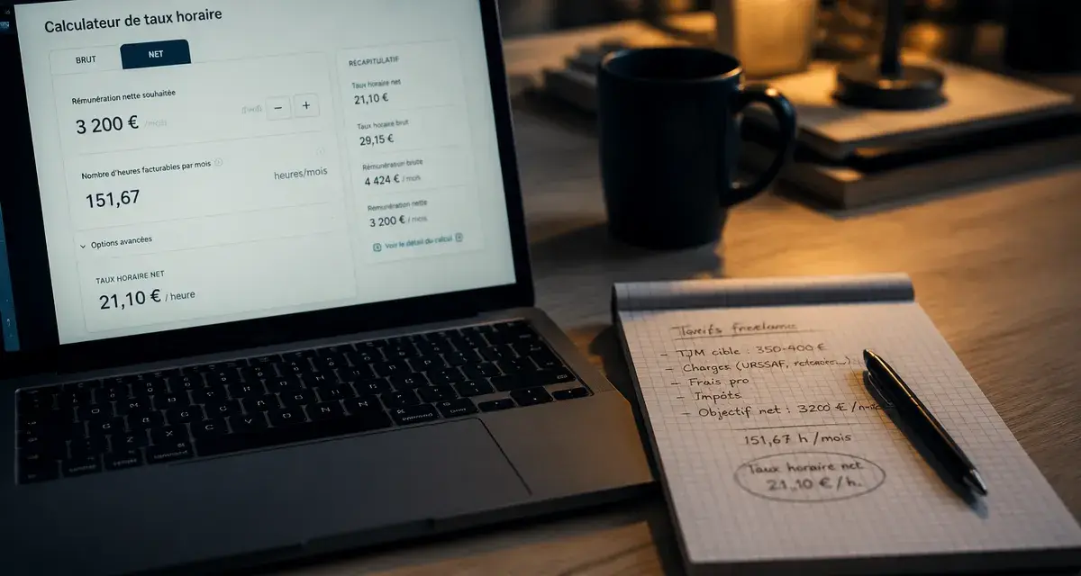 Comment calculer son taux horaire : calculateur sur ordinateur, salarié et freelance