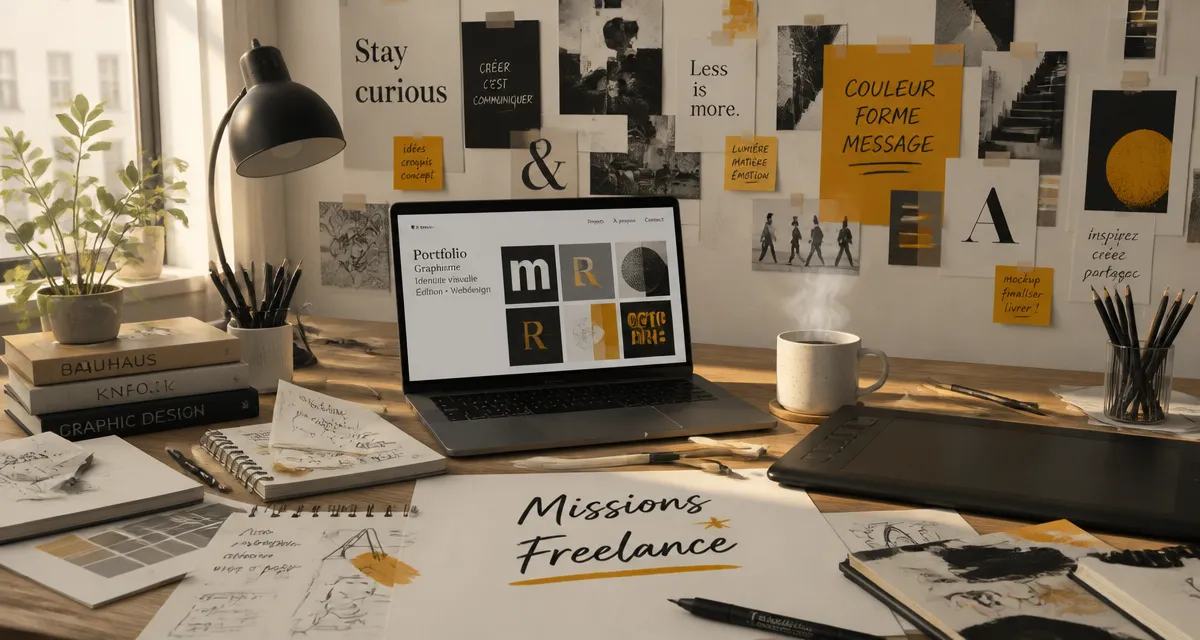 freelance graphiste emploi bureau portfolio