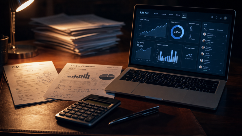 freelanceinfo tableau de bord TJM Net pour profils IT et CV freelances