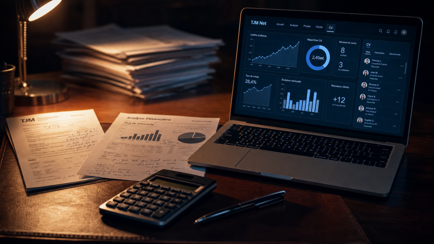 freelanceinfo tableau de bord TJM Net pour profils IT et CV freelances