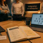 Intégration entreprise : onboarding sécurisé, badge et pochette bienvenue au bureau