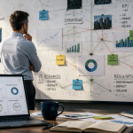 Management tableau de bord en action dans un bureau moderne