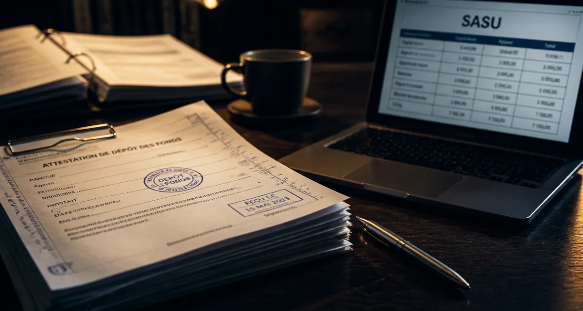 SASU forme juridique : documents et tableau SASU sur ordinateur