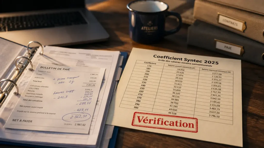 Coefficient syntec 2025 : grille des salaires et vérification de paie