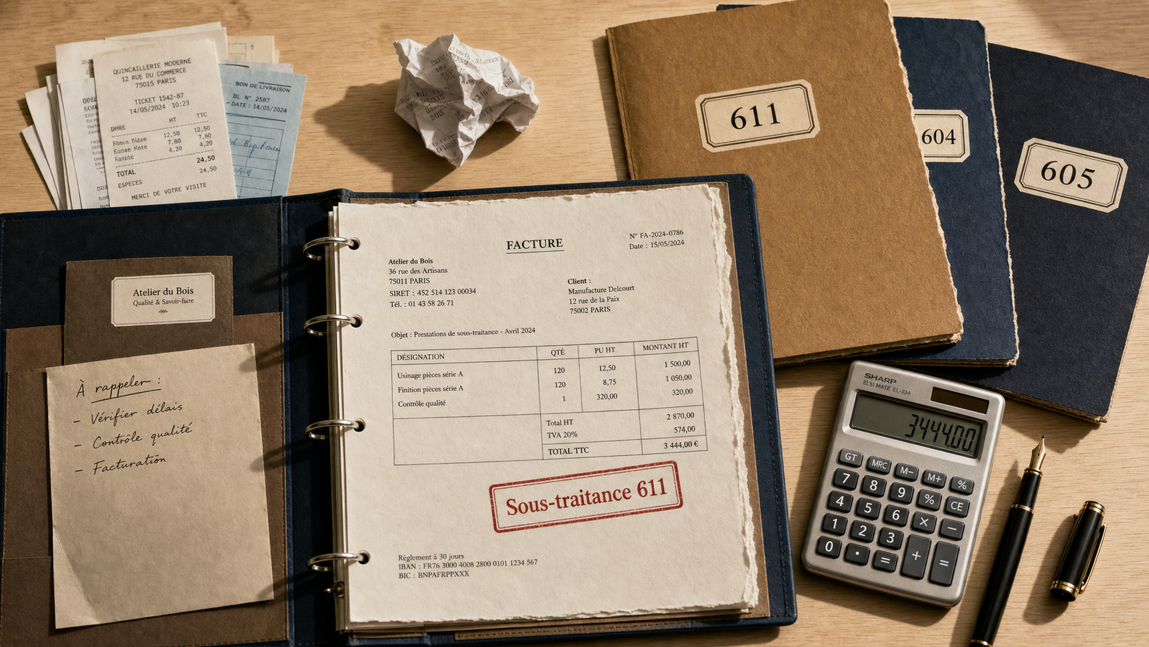 Compte 611 : sous-traitance générale vs comptes 604 et 605