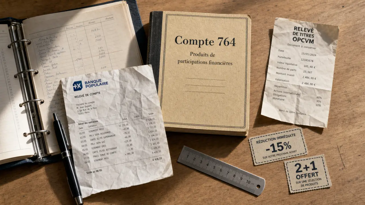 Compte 764 : revenus de VMP, écritures comptables et différence avec 767