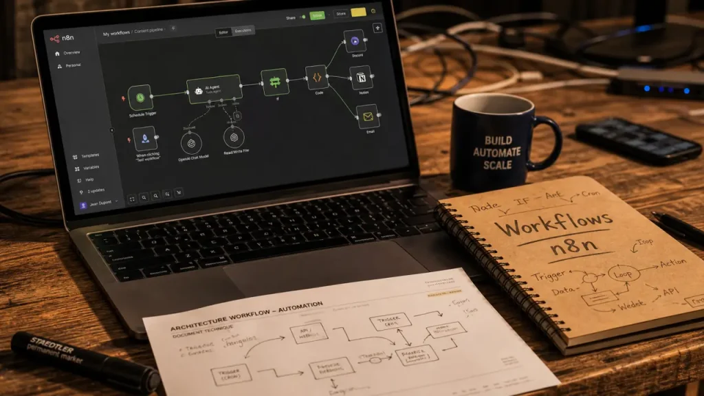 n8n, c’est quoi ? Workflows, nœuds et auto-hébergement
