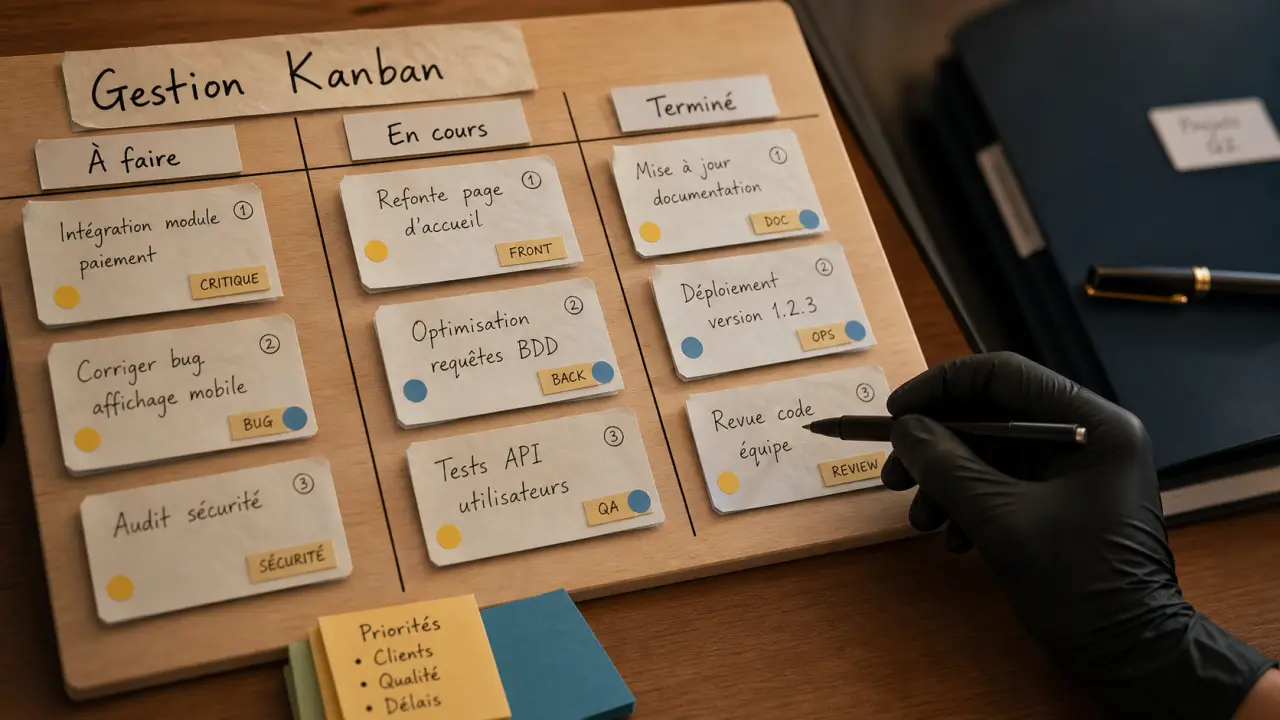 Outil kanban : visualiser le flux et limiter le WIP sur tableau Kanban
