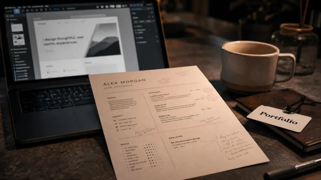CV webdesigner : portfolio, ATS et mise en page pour prouver votre niveau