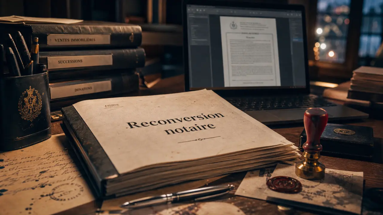 Reconversion notaire : dossier sur bureau d’étude notariale