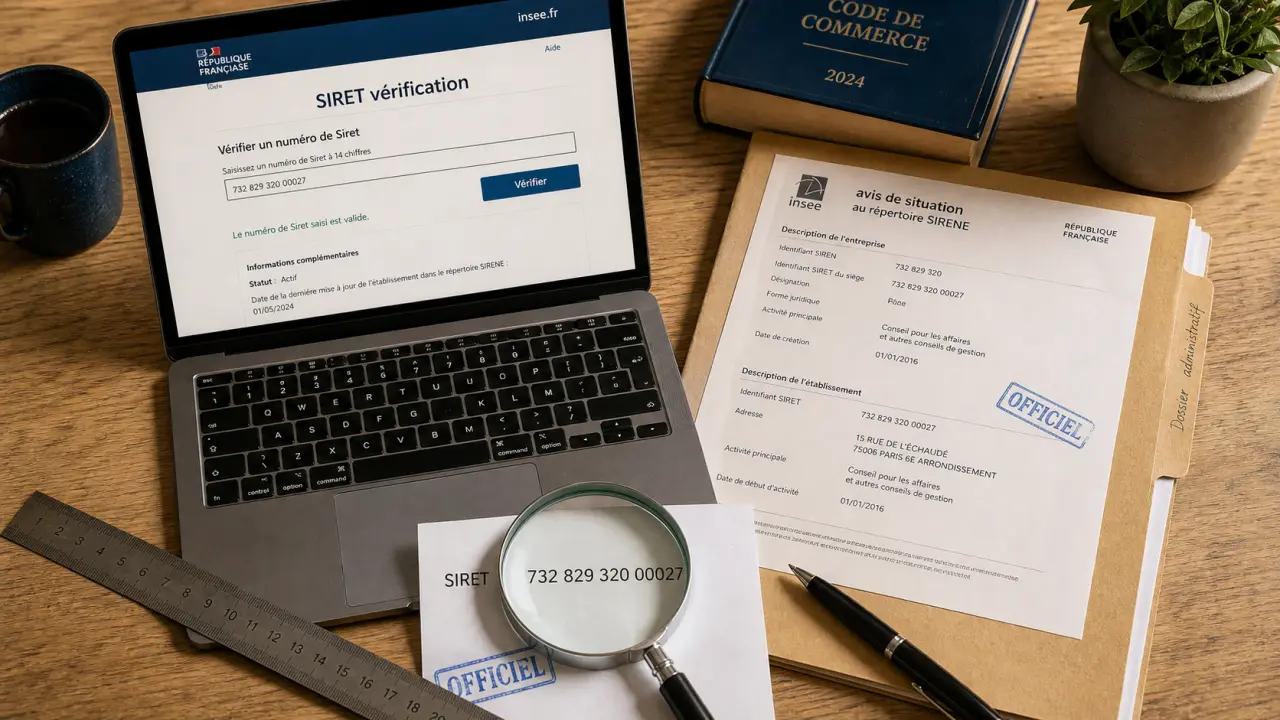 Siret verif : vérifier un numéro SIRET avec source INSEE et alertes