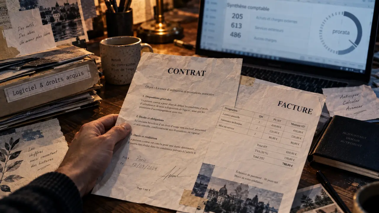 Comptabilisation logiciel : droit acquis et prorata sur facture