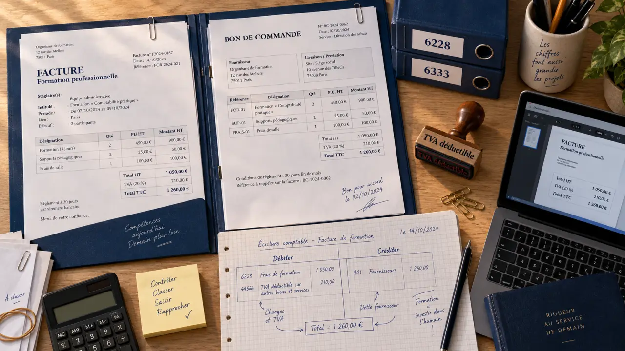 Comptabiliser formation : comptes 6228 6333 641 648