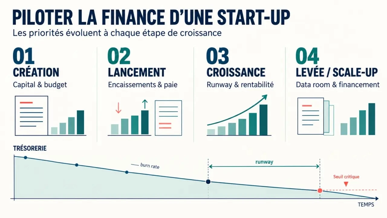 Expert comptable start-up : infographie des besoins financiers selon le stade de croissance