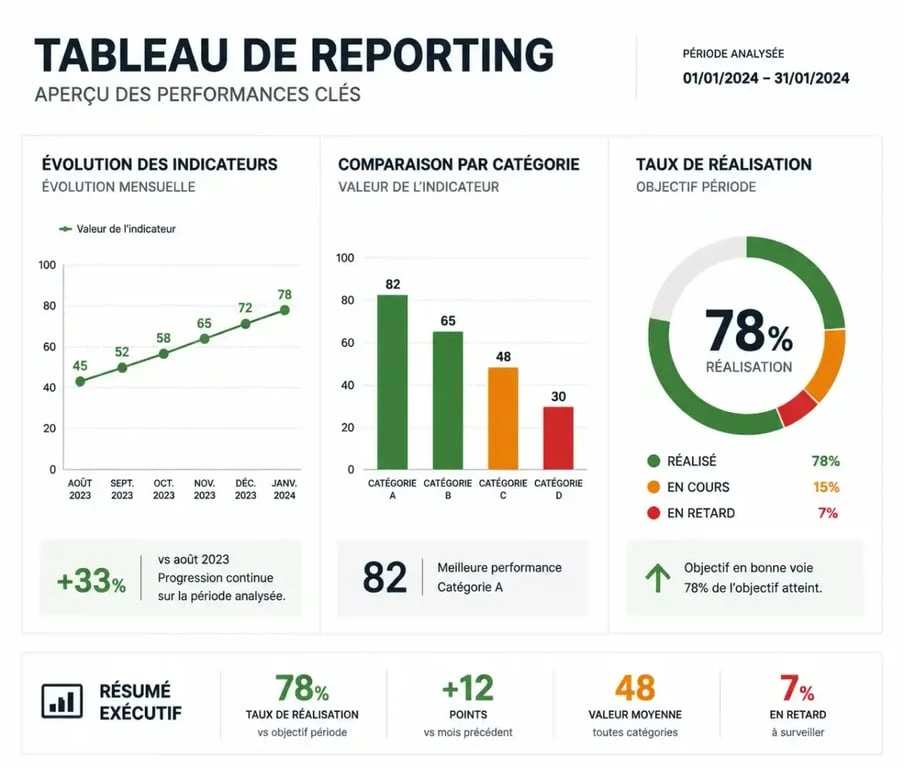 Exemples de graphiques pour un tableau de reporting efficace