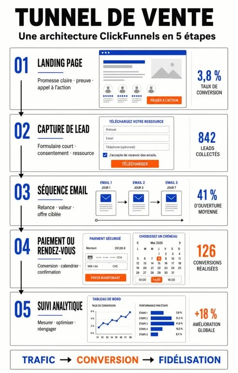 ClickFunnels et les principales étapes d’un tunnel de vente
